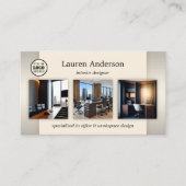 Carte De Visite Code QR du logo du portefeuille Concepteur d'intér (Devant)