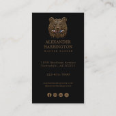 Carte De Visite Code QR du logo du salon de coiffure Modern Bronze (Dos)