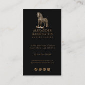 Carte De Visite Code QR du logo du salon de coiffure Modern Bronze (Dos)
