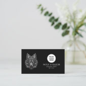 Carte De Visite Code QR du logo du salon de coiffure professionnel (Debout devant)