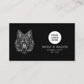 Carte De Visite Code QR du logo du salon de coiffure professionnel (Devant)