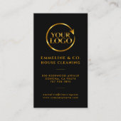 Carte De Visite Code QR du logo du service de nettoyage (Devant)