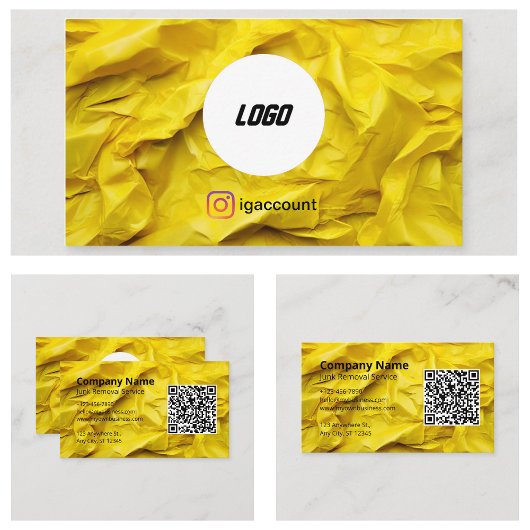 Carte De Visite Code QR du logo du service de retrait des déchets