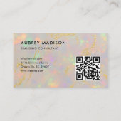 Carte De Visite Code QR du logo en pierre d'opale (Dos)