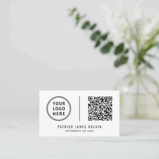 Carte De Visite Code QR du logo professionnel (Debout devant)