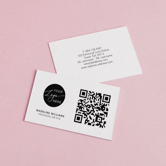 Carte De Visite Code QR du logo professionnel de base