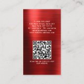 Carte De Visite Code QR du logo rouge métallique brossé profession (Dos)