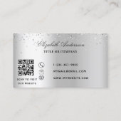 Carte De Visite Code QR du logo Silver (Dos)