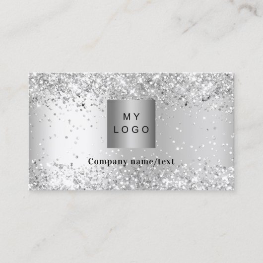Carte De Visite Code QR du logo Silver (Devant)