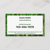Carte De Visite Code QR du logo vert blanc du service d'entretien (Dos)