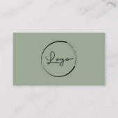 Carte De Visite Code QR du logo Vert Sage de l'assistant virtuel (Dos)