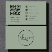 Code QR du logo vert sauge comptable 
