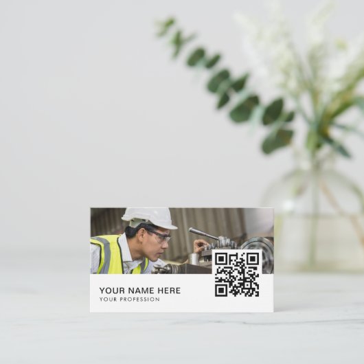 Carte De Visite Code QR du mécanicien (Debout devant)