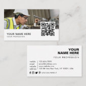 Carte De Visite Code QR du mécanicien (Devant / Derrière)