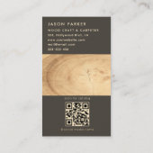 Carte De Visite Code Qr du menuisier professionnel moderne (Dos)