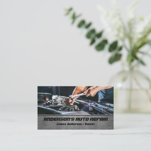 Carte De Visite Code QR du moteur de réparation automatique de voi (Debout devant)