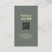 Carte De Visite Code QR du Motif Black À damiers moderne (Dos)