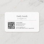 Carte De Visite Code QR du nom de l'entreprise d'art en ligne mini (Dos)