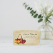 Carte De Visite Code QR du panier de fruits de consultant en nutri (Debout devant)
