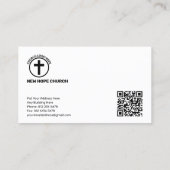Carte De Visite Code QR du Pasteur chrétien moderne Croix nudscape (Dos)