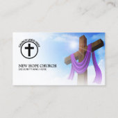 Carte De Visite Code QR du Pasteur chrétien moderne Croix nudscape (Devant)