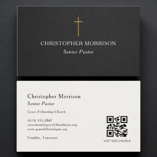 Carte De Visite Code QR du pasteur de l'église
