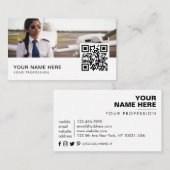 Carte De Visite code QR du pilote privé (Devant / Derrière)