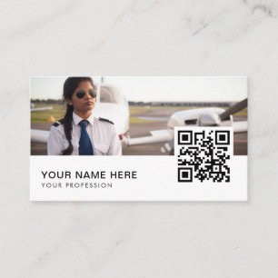 Carte De Visite code QR du pilote privé