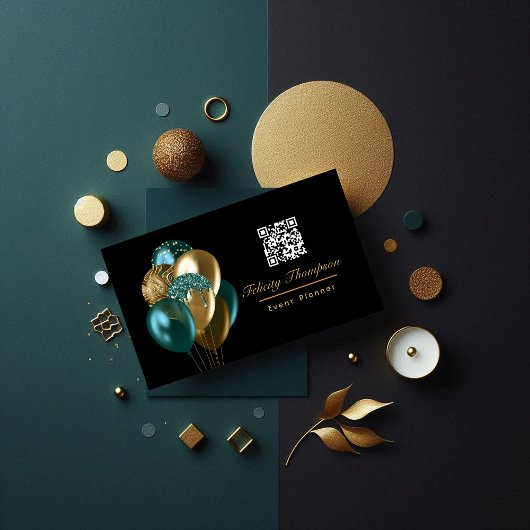 Carte De Visite Code QR du planificateur d'événement de ballons sa