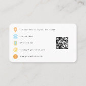 Carte De Visite Code QR du planificateur d'événement Violet et Or (Dos)