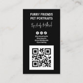 Carte De Visite Code QR du Portrait d'animal (Dos)