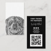 Carte De Visite Code QR du Portrait d'animal (Devant / Derrière)