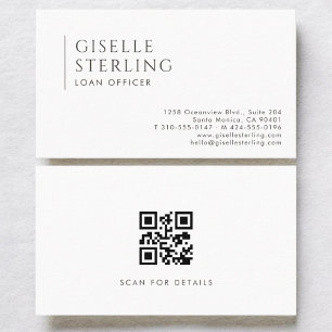Carte De Visite Code QR du prêteur hypothécaire professionnel mode