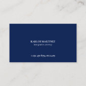 Carte De Visite Code QR du procureur de l'immigration bleu et blan (Devant)