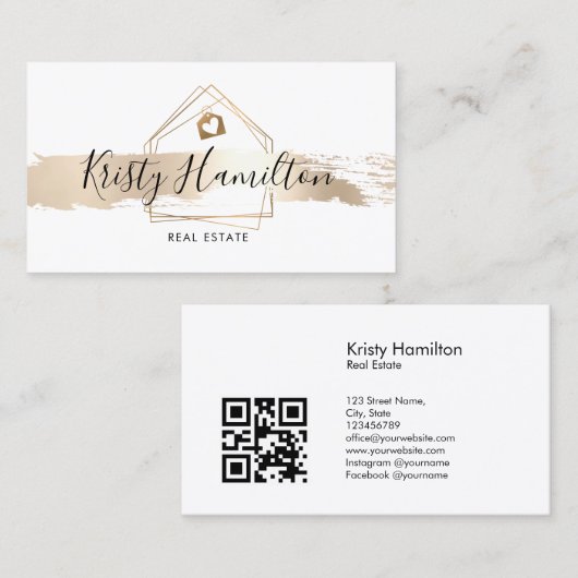 Carte De Visite code qr du professionnel de l'immobilier (Devant / Derrière)