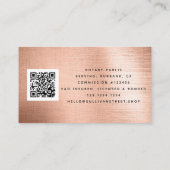Carte De Visite Code QR du Rose Notaire Mobile Gold brossé métal (Dos)