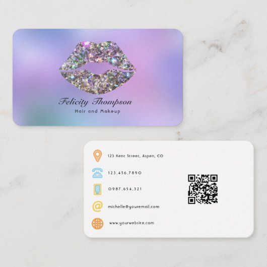 Carte De Visite Code QR du salon de beauté (Devant / Derrière)