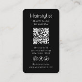 Carte De Visite Code QR du salon de beauté de coiffeur de luxe noi (Dos)