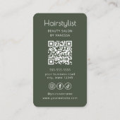 Carte De Visite Code QR du salon de beauté de coiffeur de luxe ver (Dos)