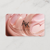 Carte De Visite Code QR du Salon de Beauté Rose Blush Monogramme (Devant)
