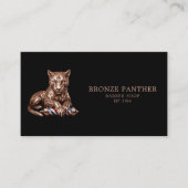 Carte De Visite Code QR du salon de coiffure Barber Rose Gold Pant (Devant)
