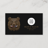 Carte De Visite Code Qr du Salon de Coiffure Bronze Bear Professio (Devant)