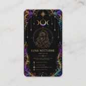 Carte De Visite Code QR du Salon de Coiffure Céleste Luxueux Lune  (Devant)
