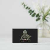 Carte De Visite Code QR du salon de coiffure élégant Alligator Éme (Debout devant)