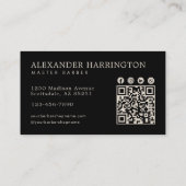Carte De Visite Code QR du salon de coiffure élégant Alligator Éme (Dos)