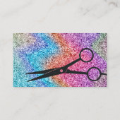 Carte De Visite Code QR du salon de coiffure noir à paillettes mod (Dos)