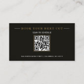 Carte De Visite Code QR du salon de coiffure pour hommes (Dos)
