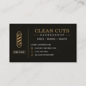 Carte De Visite Code QR du salon de coiffure pour hommes (Devant)