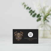 Carte De Visite Code Qr du Salon de Coiffure Professionnel Bronze  (Debout devant)