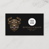 Carte De Visite Code Qr du Salon de Coiffure Professionnel Bronze  (Devant)